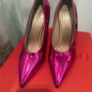 Valentino Fuchsia Metallic Heels